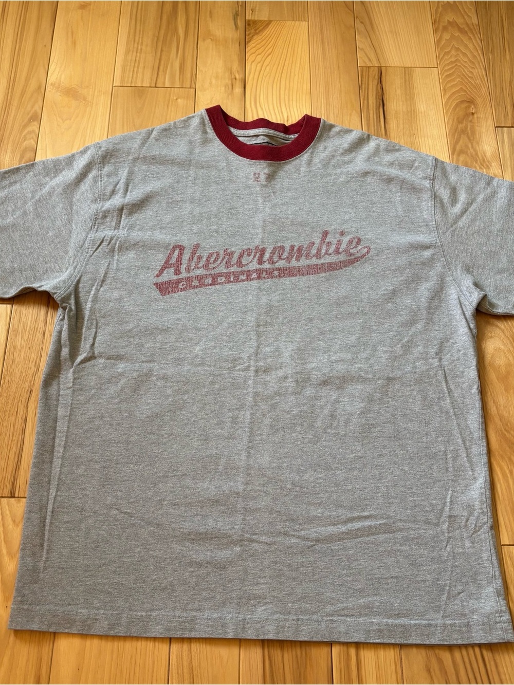 Vintage Y2K Abercrombie & Fitch Ringer Gray Short Sleeve Cotton T-shirt